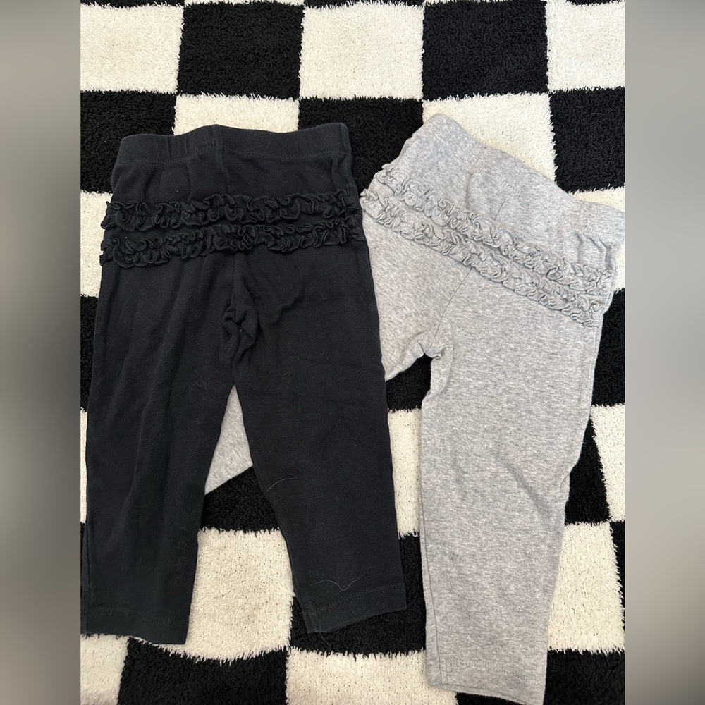 Carter’s Ruffled Black and Gray Kids Leggings